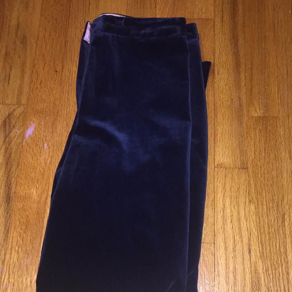 Blue velvet pants